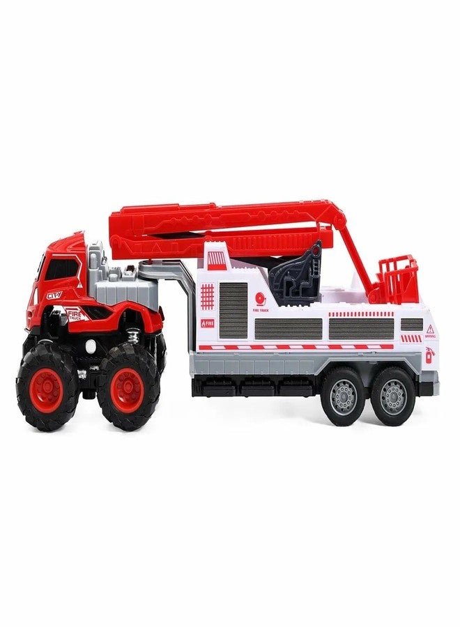 PROBABE 1:43 4WD Diecast Alloy Fire Fighting Engineering Truck Toys with Friction Powered Miniature Car Vehicle Toy for Kids (Sent Any One Color Truck) - Image 4